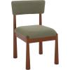 SAFAVIEH Home Collection – Koki Black & White Upholstered Dining Chair, Padded Seat & Back (DCH9222C)(Walnut/Green)
