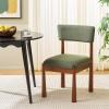 SAFAVIEH Home Collection – Koki Black & White Upholstered Dining Chair, Padded Seat & Back (DCH9222C)(Walnut/Green)