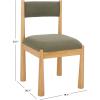SAFAVIEH Home Collection – Makiko Natural & White Upholstered Dining Chair, Padded Seat & Back (DCH9221A)(Natural/Green)