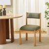 SAFAVIEH Home Collection – Makiko Natural & White Upholstered Dining Chair, Padded Seat & Back (DCH9221A)(Natural/Green)