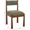 SAFAVIEH Home Collection – Makiko Natural & White Upholstered Dining Chair, Padded Seat & Back (DCH9221A)(Walnut/Green)