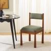 SAFAVIEH Home Collection – Makiko Natural & White Upholstered Dining Chair, Padded Seat & Back (DCH9221A)(Walnut/Green)
