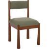 SAFAVIEH Home Collection – Makiko Natural & White Upholstered Dining Chair, Padded Seat & Back (DCH9221A)(Walnut/Green)