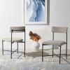 SAFAVIEH Home Collection Archer Grey Faux Leather/Black Dining Chair (Set of 2) – Fully Assembled(Light Grey / Black)