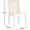 SAFAVIEH Home Collection Benicio Natural Rattan Dining Chair (Set of 2) DCH1005D-SET2(White / Natural)