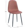 SAFAVIEH Home Collection Blaire Modern Pink/Dark Grey Living Room Accent Dining Chair DCH2001C-SET2(Pink / Dark Grey)