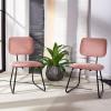 SAFAVIEH Home Collection Chavelle Modern Velvet Side Chair (Set of 2) ACH6205A-SET2, Malachite Green/Black(Dusty Rose / Black)