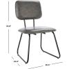 SAFAVIEH Home Collection Chavelle Modern Velvet Side Chair (Set of 2) ACH6205A-SET2, Malachite Green/Black(Grey / Black – Faux Leather)