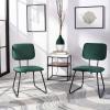SAFAVIEH Home Collection Chavelle Modern Velvet Side Chair (Set of 2) ACH6205A-SET2, Malachite Green/Black(Malachite Green / Black)