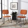 SAFAVIEH Home Collection Chavelle Modern Velvet Side Chair (Set of 2) ACH6205A-SET2, Malachite Green/Black(Sienna/Black)
