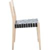 SAFAVIEH Home Collection Eluned Woven Leather Living Room Accent Dining Chair DCH1201C-SET2, Black/Natural(Black / Natural)