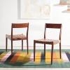 SAFAVIEH Home Collection Eluned Woven Leather Living Room Accent Dining Chair DCH1201C-SET2, Black/Natural(Cognac / Brown)