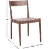 SAFAVIEH Home Collection Eluned Woven Leather Living Room Accent Dining Chair DCH1201C-SET2, Black/Natural(Cognac / Brown)