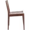 SAFAVIEH Home Collection Eluned Woven Leather Living Room Accent Dining Chair DCH1201C-SET2, Black/Natural(Cognac / Brown)