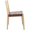 SAFAVIEH Home Collection Eluned Woven Leather Living Room Accent Dining Chair DCH1201C-SET2, Black/Natural(Cognac / Natural)