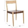 SAFAVIEH Home Collection Eluned Woven Leather Living Room Accent Dining Chair DCH1201C-SET2, Black/Natural(Cognac / Natural)