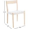 SAFAVIEH Home Collection Eluned Woven Leather Living Room Accent Dining Chair DCH1201C-SET2, Black/Natural(White / Natural)