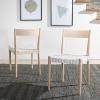 SAFAVIEH Home Collection Eluned Woven Leather Living Room Accent Dining Chair DCH1201C-SET2, Black/Natural(White / Natural)