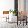 SAFAVIEH Home Collection Layne Light Grey/Black Dining Chair (Set of 2) – Fully Assembled(Cognac / Black)