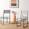 SAFAVIEH Home Collection Layne Light Grey/Black Dining Chair (Set of 2) – Fully Assembled(Light Grey/Black)