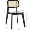 SAFAVIEH Home Collection Luz Coastal White/Natural Cane Rattan Dining Chair Set of 2(Black/Natural)