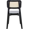 SAFAVIEH Home Collection Luz Coastal White/Natural Cane Rattan Dining Chair Set of 2(Black/Natural)