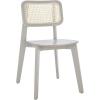 SAFAVIEH Home Collection Luz Coastal White/Natural Cane Rattan Dining Chair Set of 2(Grey/Natural)