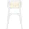 SAFAVIEH Home Collection Luz Coastal White/Natural Cane Rattan Dining Chair Set of 2(White/Natural)
