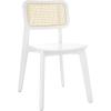 SAFAVIEH Home Collection Luz Coastal White/Natural Cane Rattan Dining Chair Set of 2(White/Natural)