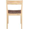 SAFAVIEH Home Collection Pranit Leather Wood 18-inch (Set of 2) Dining Chair, Cognac/Natural(Cognac / Natural)