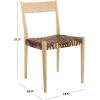 SAFAVIEH Home Collection Pranit Leather Wood 18-inch (Set of 2) Dining Chair, Cognac/Natural(Cognac / Natural)