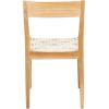 SAFAVIEH Home Collection Pranit Leather Wood 18-inch (Set of 2) Dining Chair, Cognac/Natural(White / Natural)