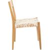 SAFAVIEH Home Collection Pranit Leather Wood 18-inch (Set of 2) Dining Chair, Cognac/Natural(White / Natural)