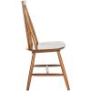 SAFAVIEH Home Collection Priam Farmhouse Walnut Brown Spindle Back Living Room Accent Dining Chair