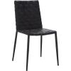 SAFAVIEH Home Collection Rayne Cognac Woven Leather/Silver Dining Chair (Set of 2) – Fully Assembled(Black)