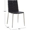 SAFAVIEH Home Collection Rayne Cognac Woven Leather/Silver Dining Chair (Set of 2) – Fully Assembled(Black/Silver)