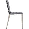 SAFAVIEH Home Collection Rayne Cognac Woven Leather/Silver Dining Chair (Set of 2) – Fully Assembled(Black/Silver)