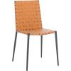 SAFAVIEH Home Collection Rayne Cognac Woven Leather/Silver Dining Chair (Set of 2) – Fully Assembled(Cognac / Black)