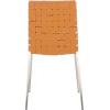 SAFAVIEH Home Collection Rayne Cognac Woven Leather/Silver Dining Chair (Set of 2) – Fully Assembled(Cognac/Silver)