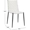 SAFAVIEH Home Collection Rayne Cognac Woven Leather/Silver Dining Chair (Set of 2) – Fully Assembled(White / Black)