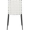 SAFAVIEH Home Collection Rayne Cognac Woven Leather/Silver Dining Chair (Set of 2) – Fully Assembled(White / Black)