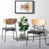 SAFAVIEH Home Collection Ryker Oak/Black Dining Chair (Set of 2) – Fully Assembled(Oak/Black)