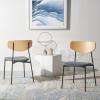 SAFAVIEH Home Collection Ryker Oak/Black Dining Chair (Set of 2) – Fully Assembled(Oak/Grey)
