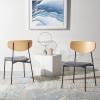 SAFAVIEH Home Collection Ryker Oak/Black Dining Chair (Set of 2) – Fully Assembled(Oak/Grey)