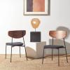 SAFAVIEH Home Collection Ryker Oak/Black Dining Chair (Set of 2) – Fully Assembled(Walnut / Black)