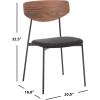 SAFAVIEH Home Collection Ryker Oak/Black Dining Chair (Set of 2) – Fully Assembled(Walnut / Black)