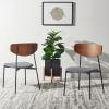 SAFAVIEH Home Collection Ryker Oak/Black Dining Chair (Set of 2) – Fully Assembled(Walnut / Grey)