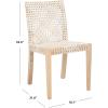 SAFAVIEH Home Collection Tyria White Woven Leather/Natural Teak Living Room Accent Dining Chair