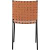 SAFAVIEH Home Collection Wesson White Woven Leather/Silver Dining Chair (Set of 2) – Fully Assembled(Cognac/Black)