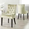 SAFAVIEH Mercer Collection Heather Beige Linen Nailhead Dining Chair(Antique Sage)
